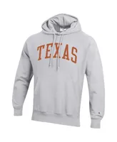 Men's Champion Heathered Gray Texas Longhorns Team Arch Reverse Weave Pullover Hoodie