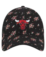 Women's New Era Black Chicago Bulls Bloom Print 9TWENTY Adjustable Hat