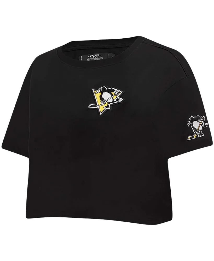 Women's Pro Standard Black Pittsburgh Penguins Classic Boxy Cropped T-shirt