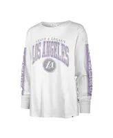 Women's '47 Brand White Los Angeles Lakers City Edition Soa Long Sleeve T-shirt