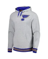 Men's Mitchell & Ness Heather Gray St. Louis Blues Classic French Terry Pullover Hoodie