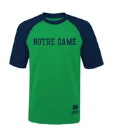 Big Boys and Girls Green Notre Dame Fighting Irish Mecca Dunes Rash Guard Raglan T-shirt