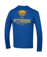 Men's Champion Royal Pitt Panthers Team Stack Long Sleeve T-shirt