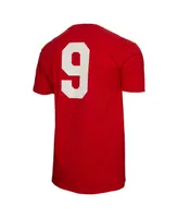 Men's Mitchell & Ness Gordie Howe Red Detroit Red Wings Name and Number T-shirt