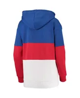 Women's G-iii Sports by Carl Banks Royal, Red Chicago Cubs Block and Tackle Colorblock Pullover Hoodie