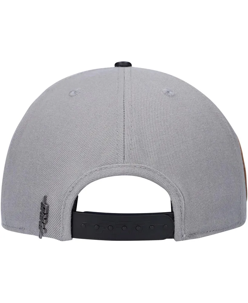 Men's Pro Standard Gray, Black Brooklyn Nets Heritage Leather Patch Snapback Hat