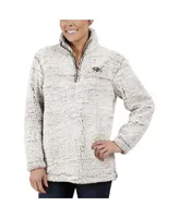 Women's G-iii 4Her by Carl Banks Gray Baltimore Ravens Sherpa Quarter-Zip Pullover Jacket