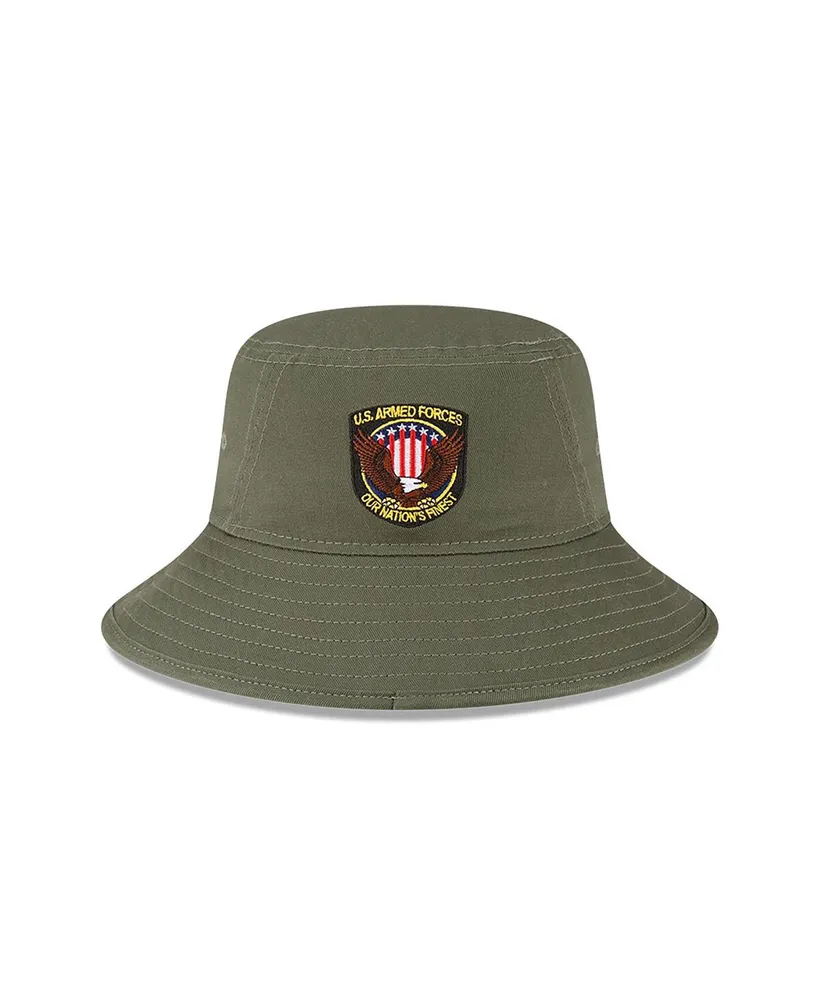 Men's New Era Green Cleveland Guardians 2023 Armed Forces Day Bucket Hat