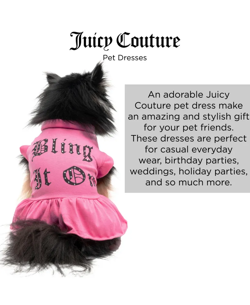 Juicy Couture Pink Bling It On Cheer Pet Dress, X-Small