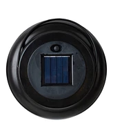 Glitzhome 8.75" H Metal Cutout Solar Powered Outdoor Hanging Lantern with Edison Bulb