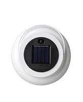 Glitzhome 8.75" H Metal Cutout Solar Powered Outdoor Hanging Lantern with Edison Bulb