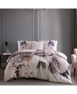 Bloom Purple Bedding Reversible Comforter Set