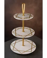 Gauri Kohli Marbella Three Tier Marble Cake Stand - Large