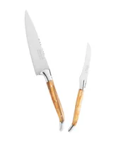 French Home 2-Piece Connoisseur Vegetable Knife Set with Olive Wood Handles