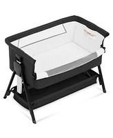 Dream on Me Baby Lilly Bassinet & Bedside Sleeper with Storage Bottom