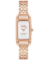 Coach Women's Cadie Signature C Rose Gold-Tone Stainless Steel Bangle Watch, 28.5 x 17.5mm