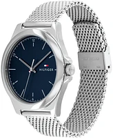 Tommy Hilfiger Men's Three Hand Silver-Tone Stainless Steel Watch 42mm