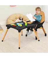 Costway Toddler 5-in-1 High Chair Wooden Convertible 5-Point Seat Belt