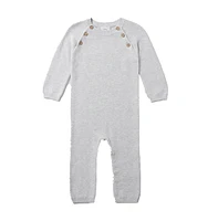 Stellou & Friends Baby Girls 100% Cotton Long Sleeve Sweater Knit One-Piece Romper