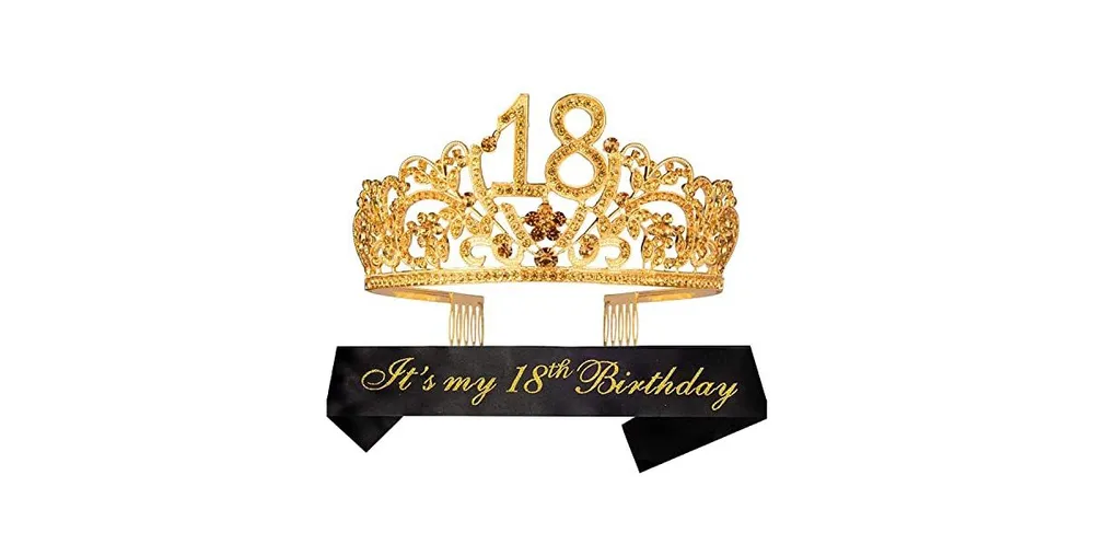 MEANT2TOBE 18th Birthday Sash and Tiara for Women