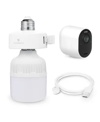 Wasserstein Bulb Socket with Arlo Charging Cable - Plug in Light Socket for Powering Your Arlo Camera - Camera and Light Bulb Not Included