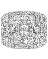 Diamond Wide Cluster Statement Ring (3 ct. t.w.) in 10k White Gold