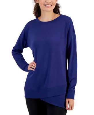 Id Ideology Women's French Terry Long-Sleeve Tunic Top, Created for Macy's