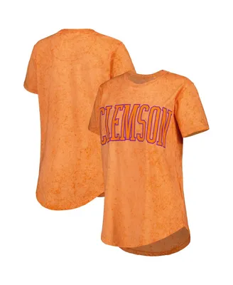 Women's Pressbox Orange Clemson Tigers Southlawn Sun-Washed T-shirt