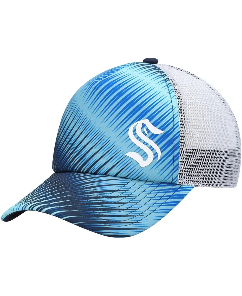 Seattle Kraken Fanatics Branded Authentic Pro Rink Trucker Snapback Hat -  Light Blue/White