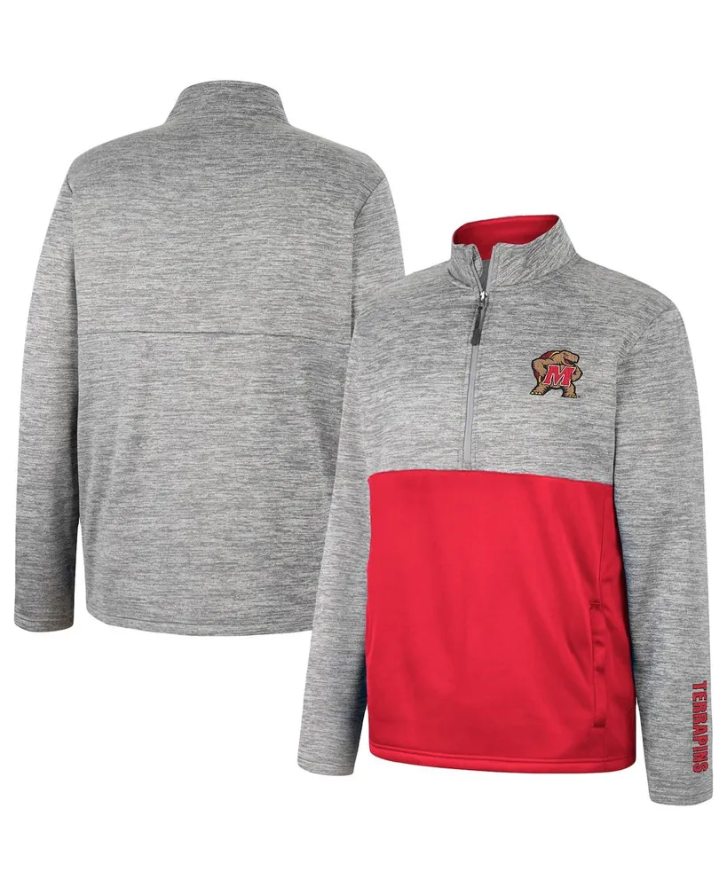 Men's Colosseum Gray Maryland Terrapins John Half-Zip Jacket