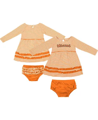 Girls Infant Colosseum Orange Miami Hurricanes Whoville Dress and Bloomer Set