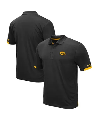 Men's Colosseum Black Iowa Hawkeyes Big and Tall Santry Polo Shirt
