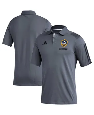 Men's adidas Gray La Galaxy 2023 On-Field Training Polo Shirt