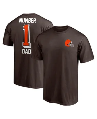 Men's Fanatics Brown Cleveland Browns #1 Dad T-shirt