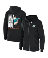 Women's Wear by Erin Andrews Black Miami Dolphins Sponge Fleece Full-Zip Hoodie