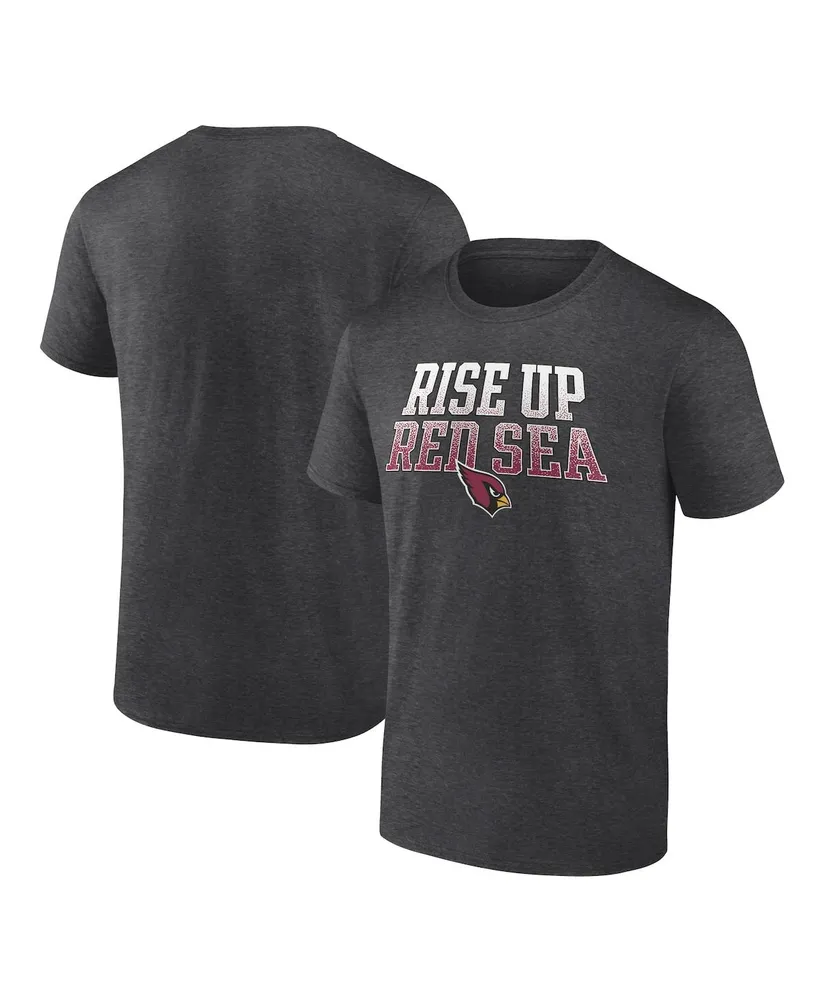 Men's Fanatics Heathered Charcoal Arizona Cardinals Big and Tall Rise Up Red Sea Statement T-shirt