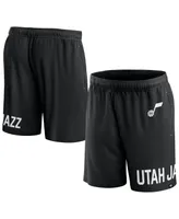 Men's Fanatics Black Utah Jazz Free Throw Mesh Shorts