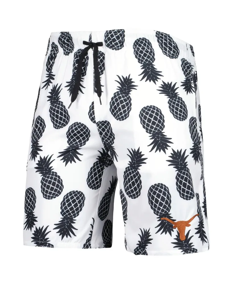 Men's Colosseum White Texas Longhorns Pineapples Swim Shorts