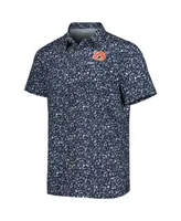 Men's Columbia Navy Auburn Tigers Super Slack Tide Omni-Shade Team Button-Up Shirt