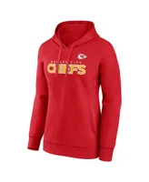 Women's Fanatics Red Kansas City Chiefs Iconic Cotton Fleece Checklist Pullover Hoodie
