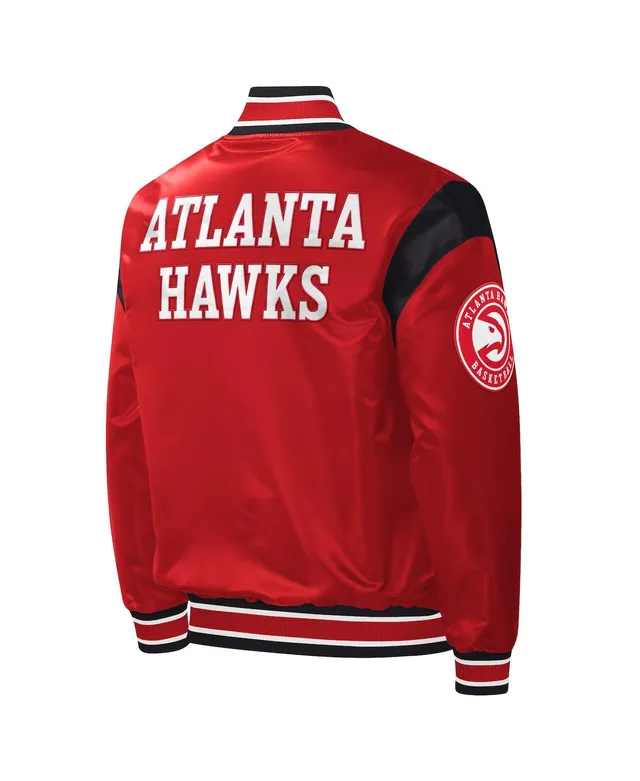 Lids Atlanta Hawks Starter Force Play Satin Full-Snap Varsity Jacket - Red