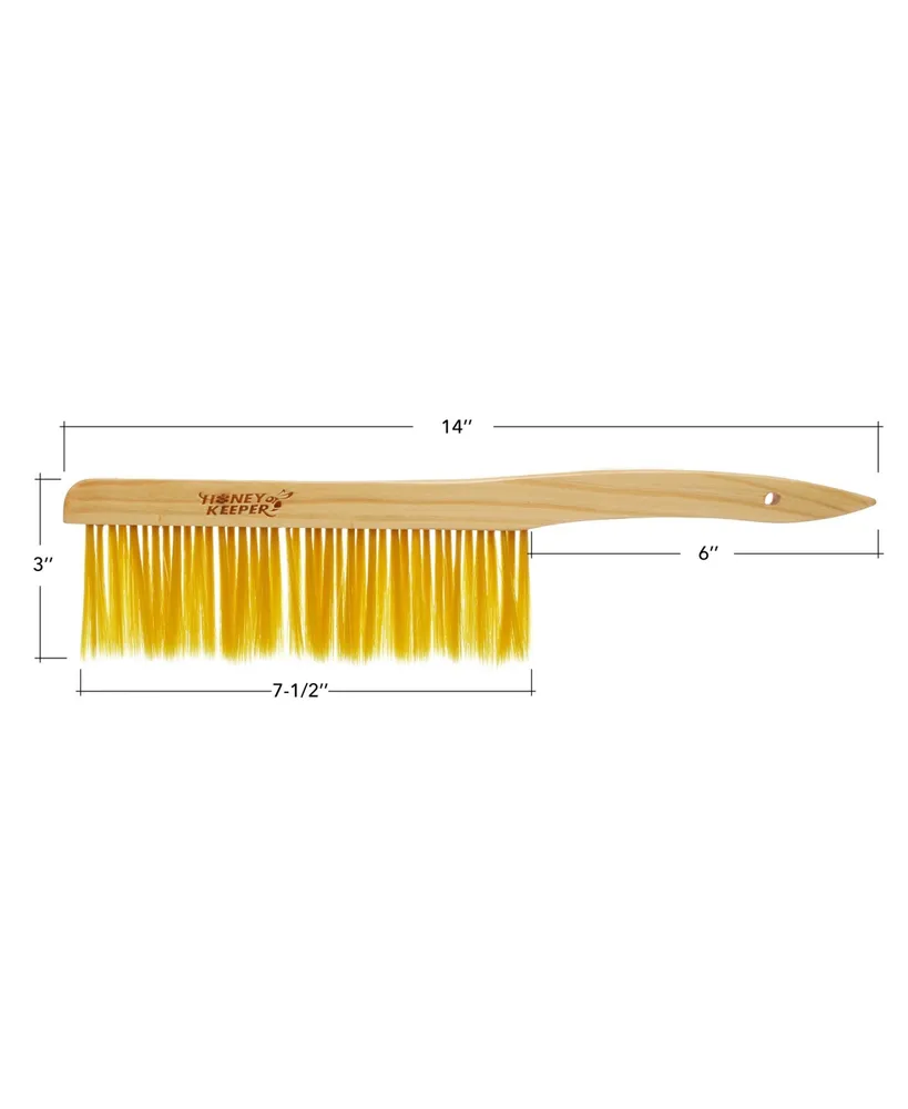 Honey Keeper 14-Inch Bee Hive Brush with Wooden Handle - Beekeeping Tool for Beekeepers