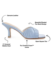 Journee Signature Women's Juliette Leather Open Toe Dress Sandals
