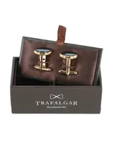 Trafalgar Sutton Round Genuine Onyx Cufflinks