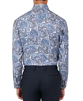 Men's Regular-Fit Non-Iron Paisley Performance Stretch Dress Shirt