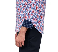 Men's Regular Fit Non-Iron Paisley Performance Stretch Dress Shirt