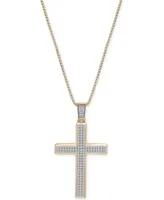 Men's Diamond Cross 22" Pendant Necklace (1 ct. t.w.)