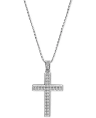 Men's Diamond Cross 22" Pendant Necklace (1 ct. t.w.)