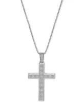 Men's Diamond Cross 22" Pendant Necklace (1 ct. t.w.)