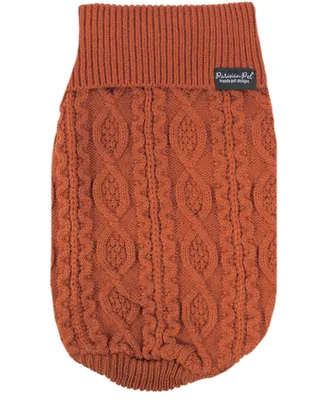 Parisian Pet Cable Knit Terracotta Dog Sweater